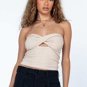 Jaynee Strapless Top Beige