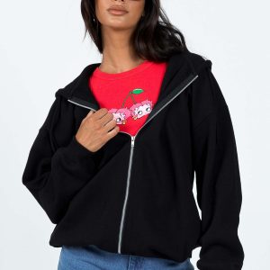 Calder Zip Hoodie Black