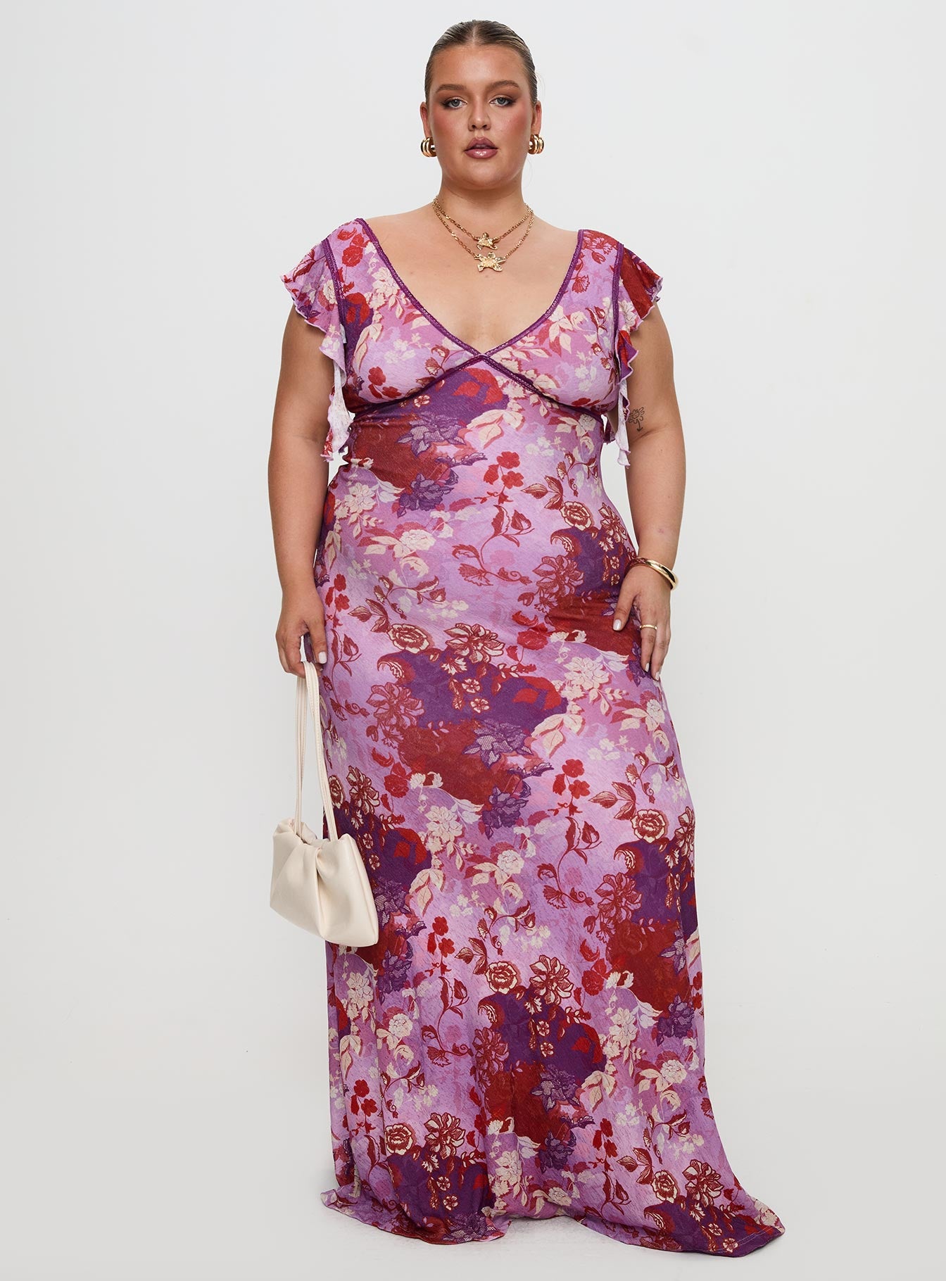 Soleila Maxi Dress Purple Multi Curve - Image 2