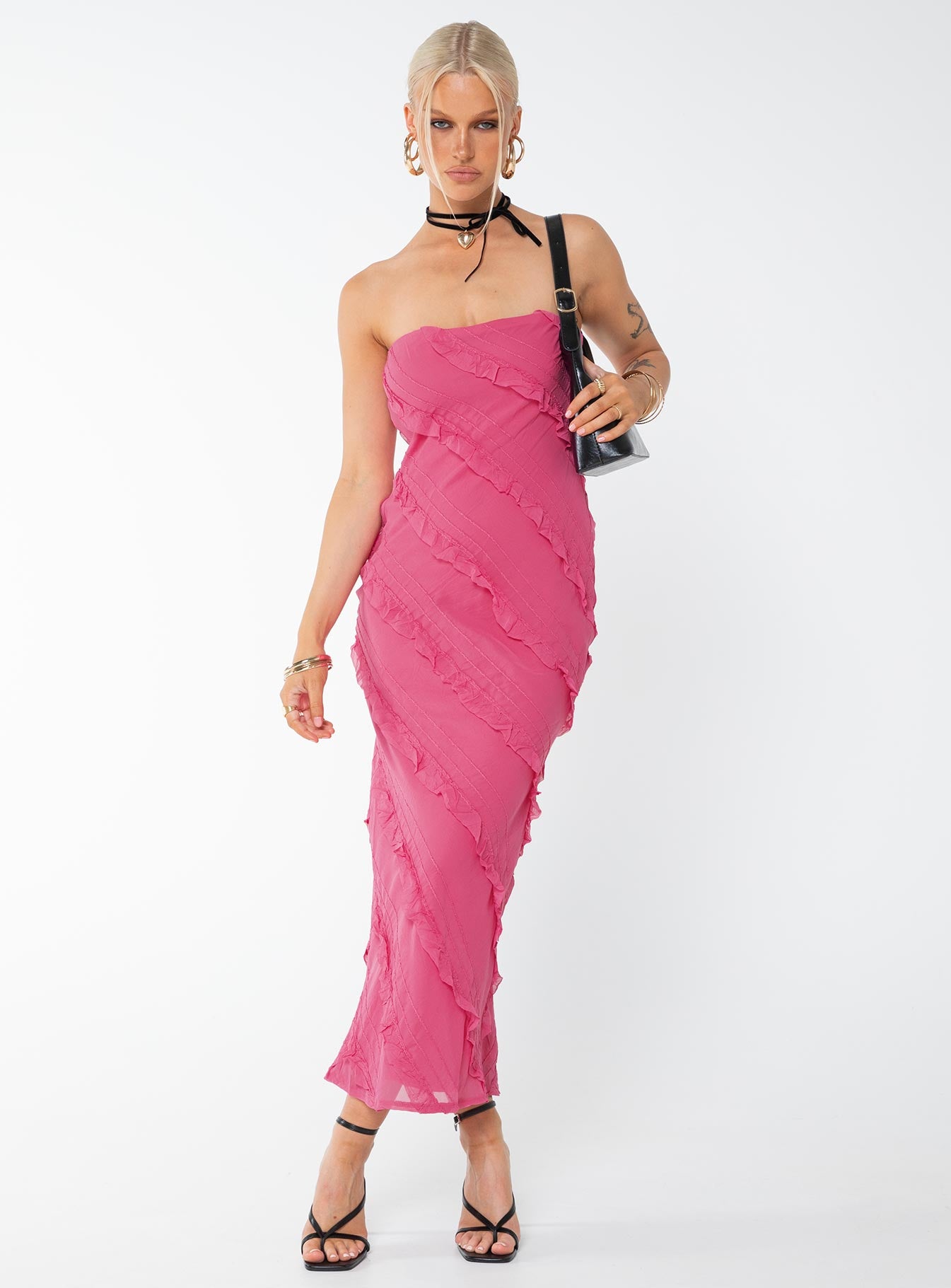 Baylie Maxi Dress Hot Pink - Image 2