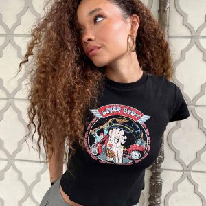Betty Boop Biker Tee Black