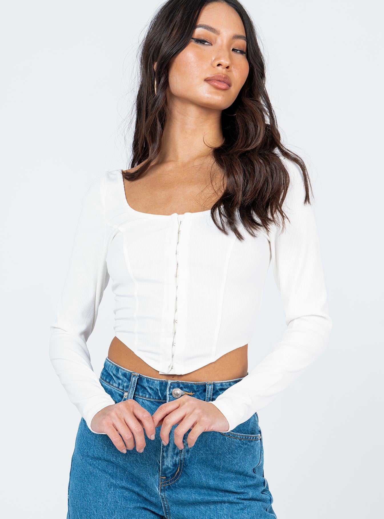 Axel Long Sleeve Top White
