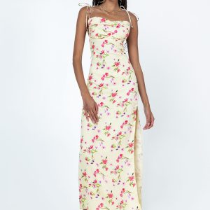 Arness Maxi Dress Yellow Floral
