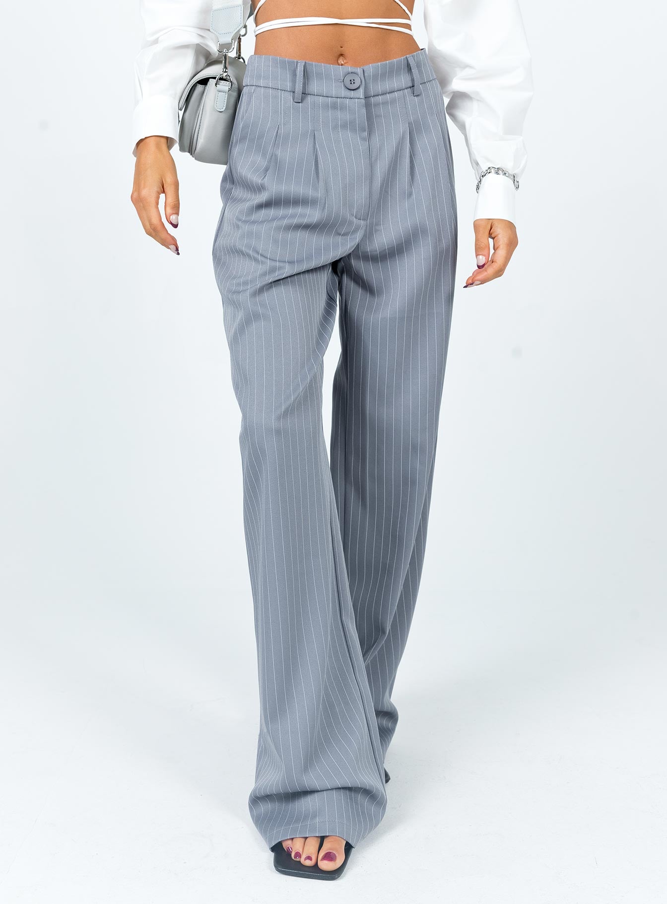 Archer Pants Pinstripe Grey Petite - Image 2