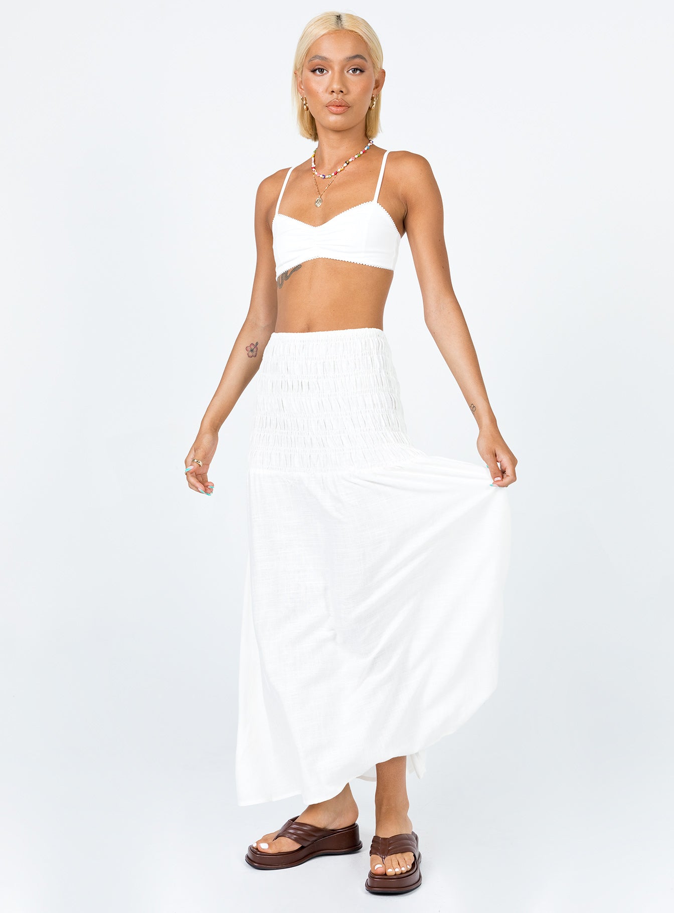 Porto Maxi Skirt White - Image 2