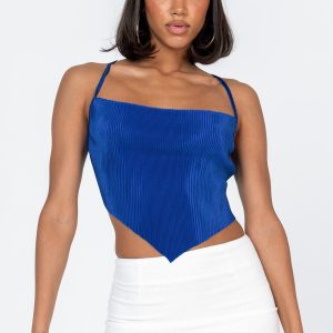 Julia Plisse Top Blue