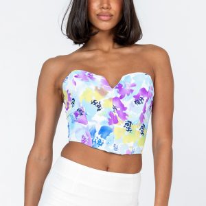 Kianni Strapless Top Blue