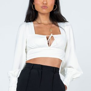 Dimitri Long Sleeve Top White