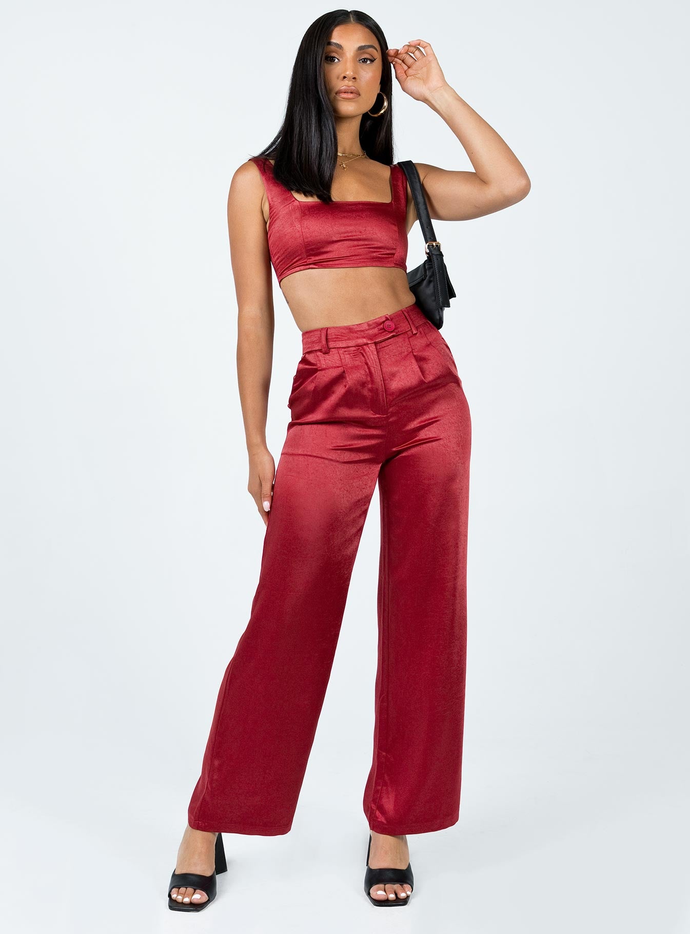 Huxley Satin Set Burgundy - Image 2