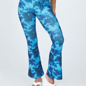 Allen Floral Flare Pants Blue