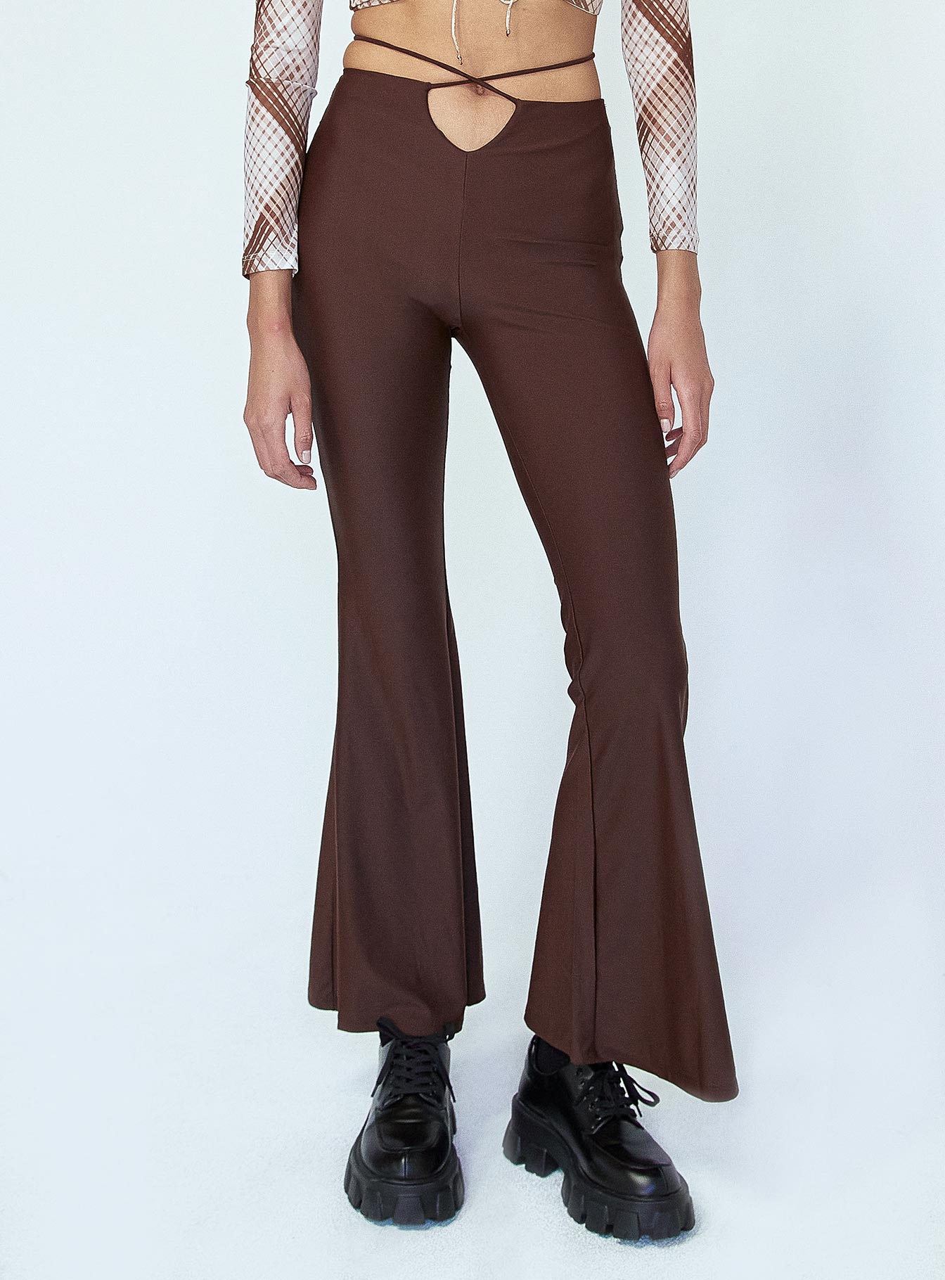 Cooper Tie Waist Pants Brown - Image 2