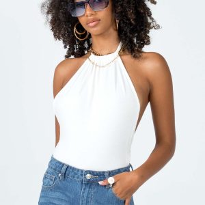 Allie Halter Bodysuit White