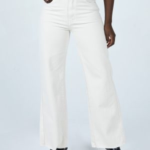 Mamaia Straight Leg Denim Jeans Cream