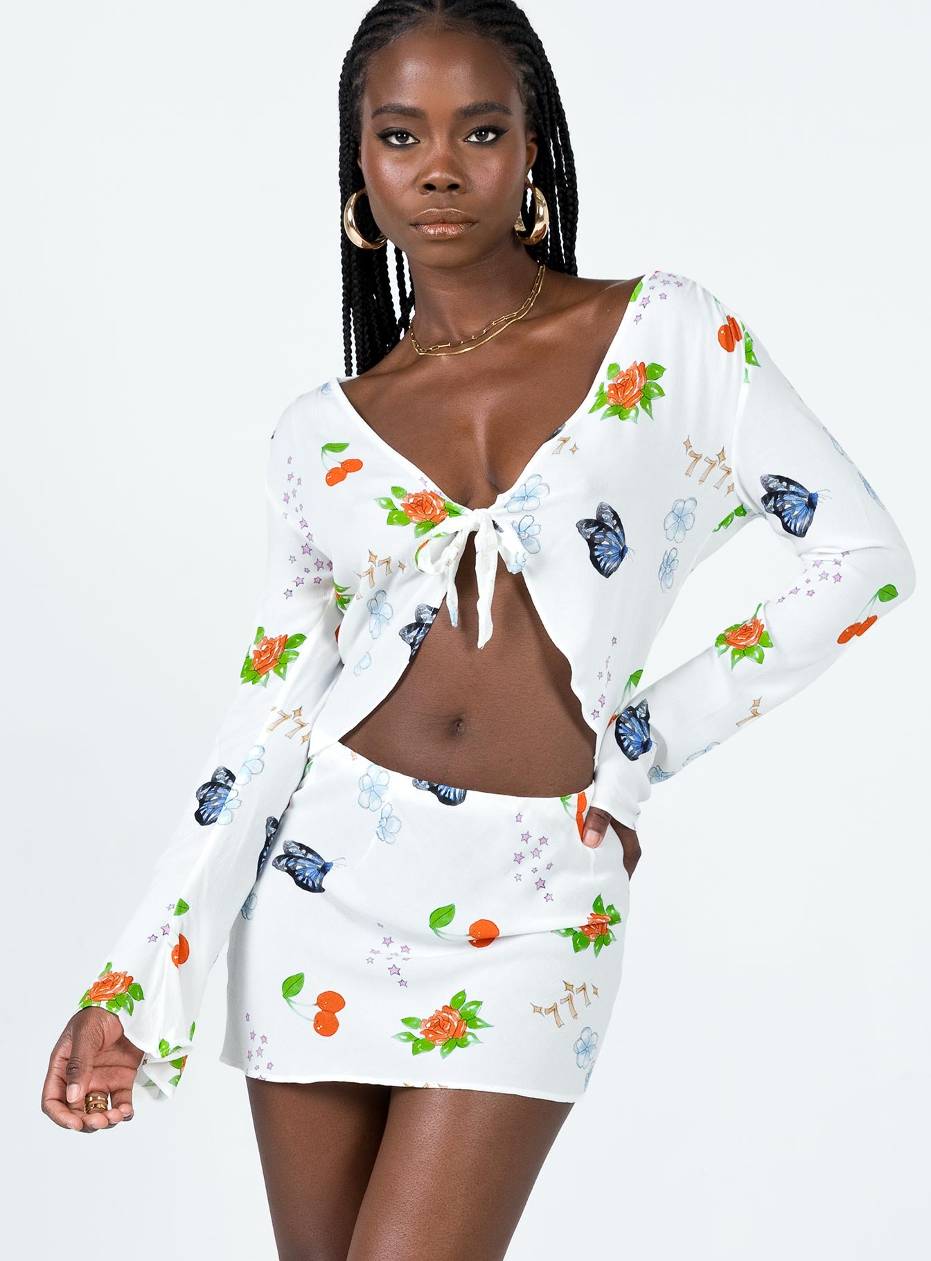 Drawn To You Mini Skirt Multi - Image 2