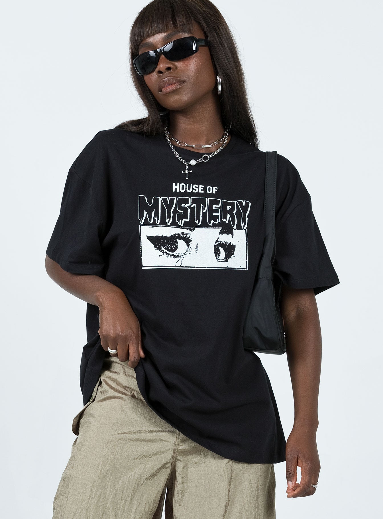 House Of Mystery Oversized Tee Black - Image 2