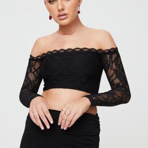 Danzer Off The Shoulder Top Black