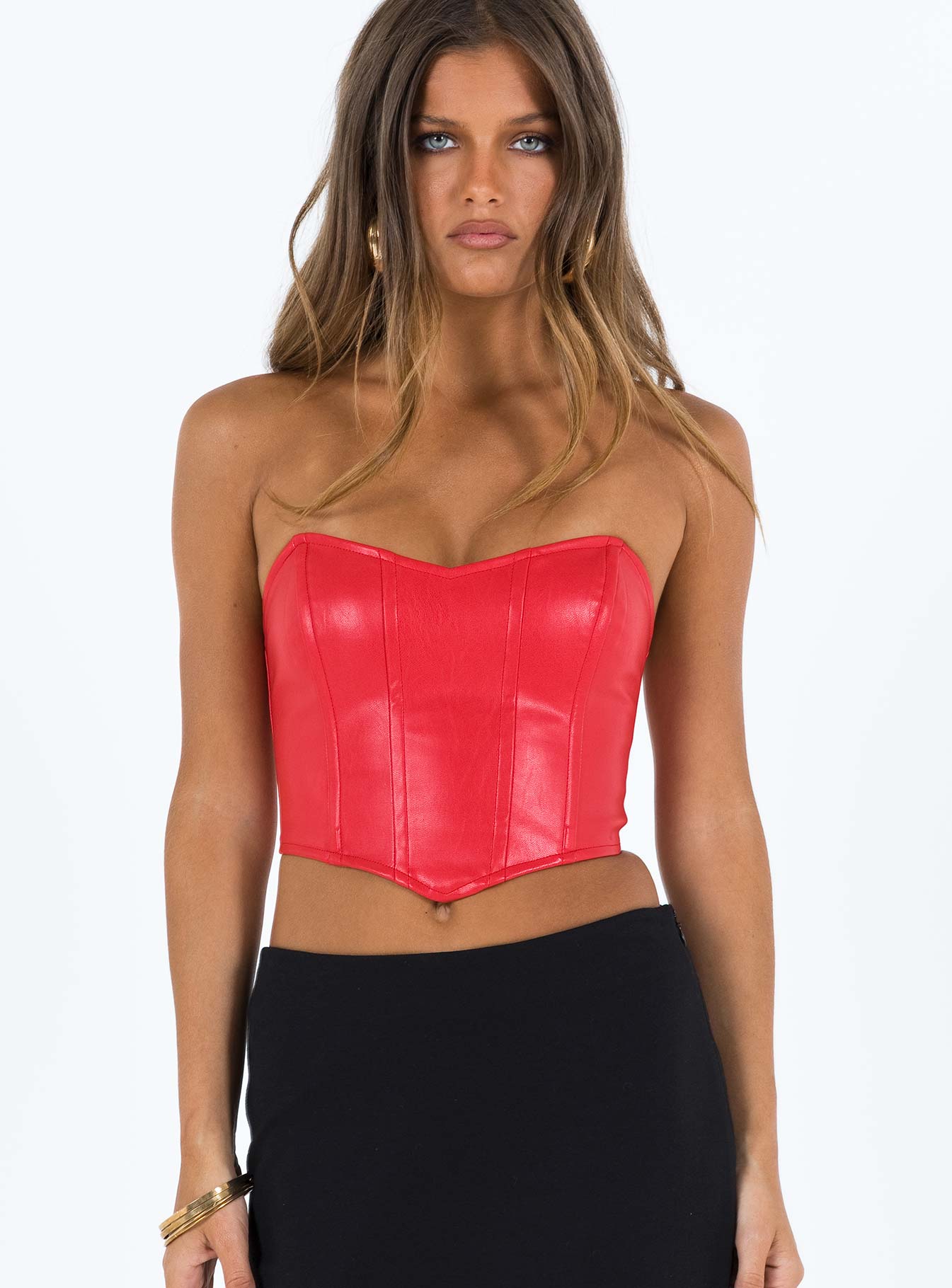 Jessica PU Bustier Red - Image 3