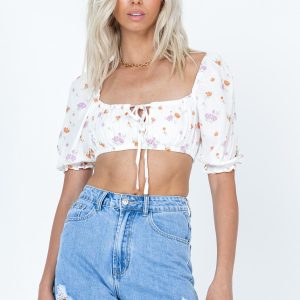 Caribou Top White Floral