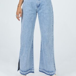 Holmes Low Rise Frayed Hem Denim Jeans