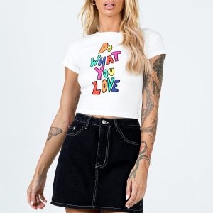 Aswan Constrast Stitch Mini Skirt Black