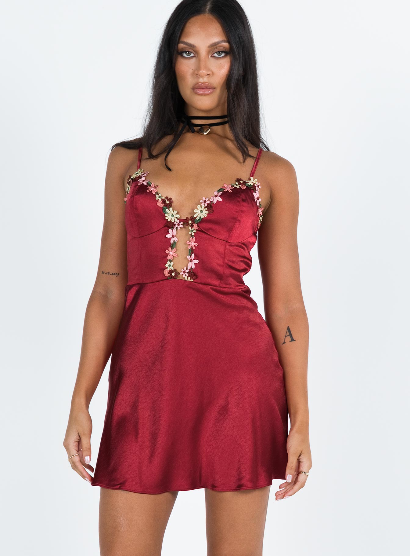 Tamal Mini Dress Burgundy - Image 2