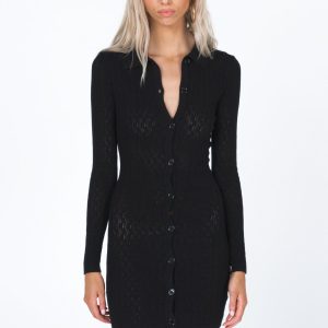 Zayda Long Sleeve Mini Dress Black