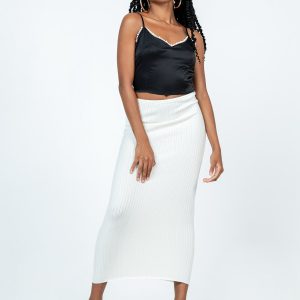 The Samma Midi Skirt White