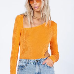 Maira Long Sleeve Bodysuit Orange