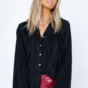 Louie Pleated Shirt Black