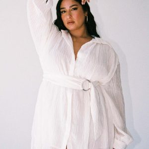 Tune In Shirt Dress White Curve