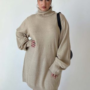 Zahara Mini Dress Beige Curve