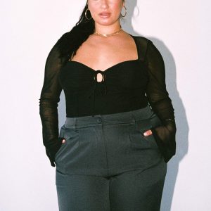 Jacob Long Sleeve Bodysuit Black Curve