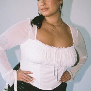 Lovitt Long Sleeve Top White Curve