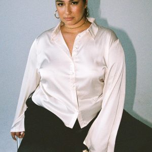 Anni Satin Shirt Cream Curve