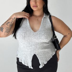 Galliniski Knit Top Grey Curve