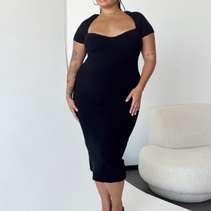 Ellisen Midi Dress Black Curve