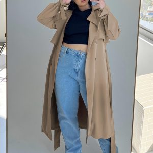 Cassie Trench Coat Beige Curve