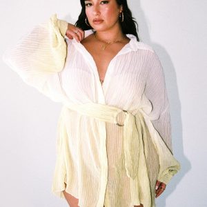 Tune In Shirt Dress Green Curve