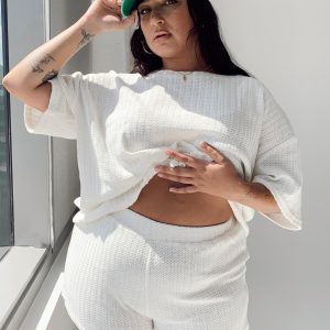 Cammie Knit Set White Curve