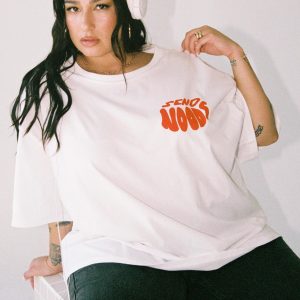 Noods Oversized Tee White Curve