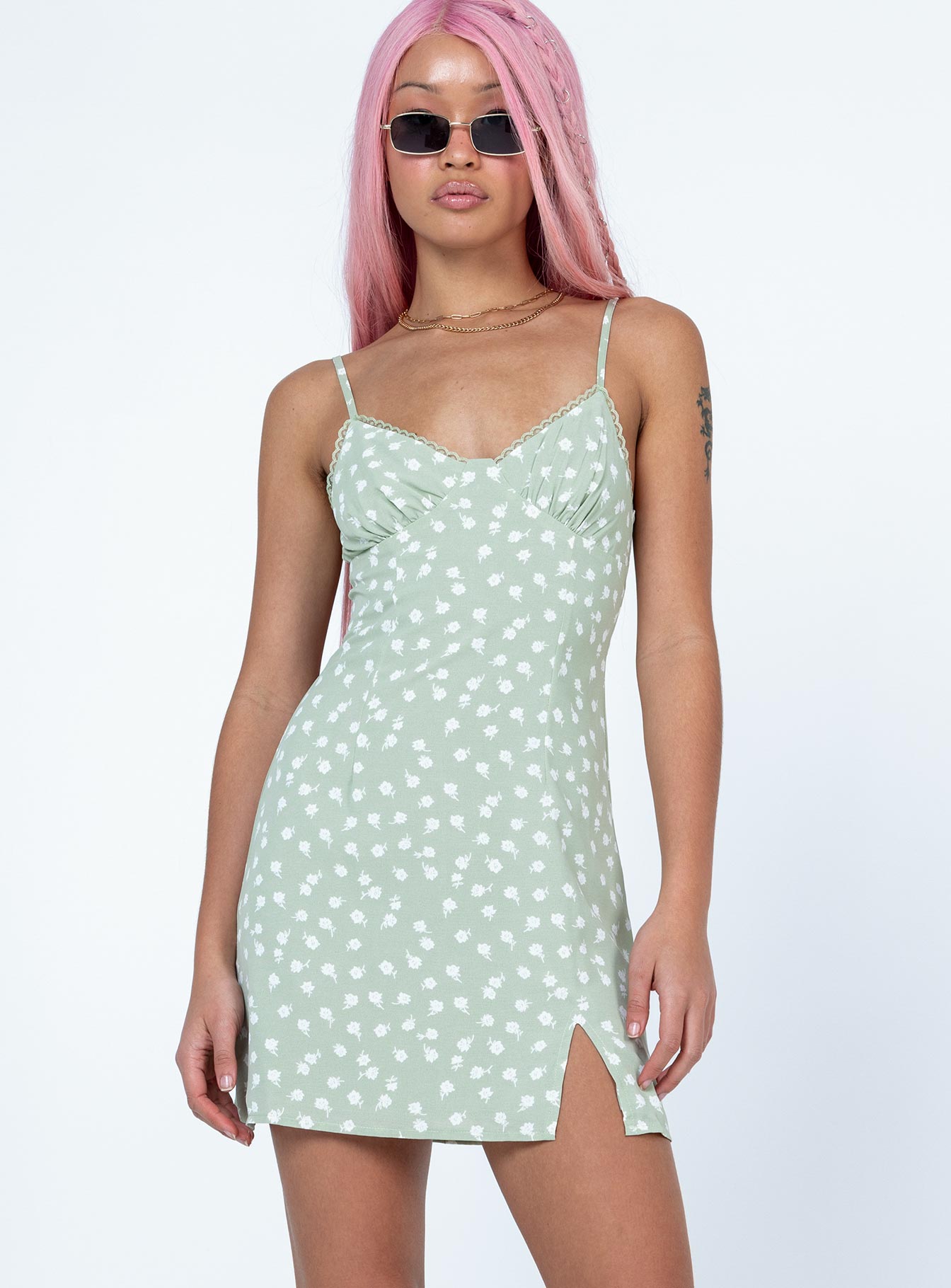 Remia Mini Dress Green - Image 2
