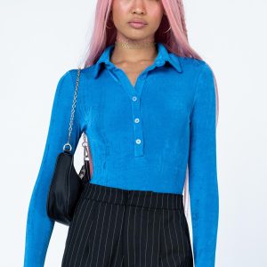 Elody Long Sleeve Bodysuit Blue