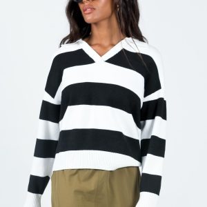 Caird Polo Sweater Black/White