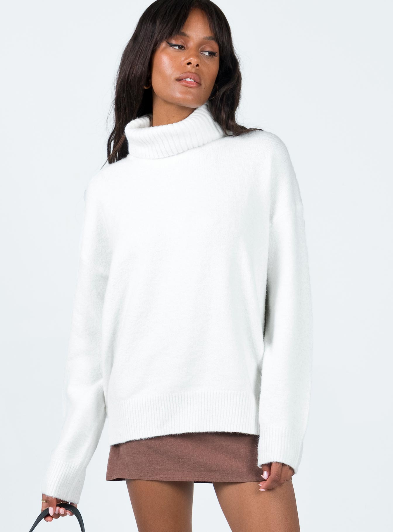Oswin Turtleneck Sweater White - Image 4