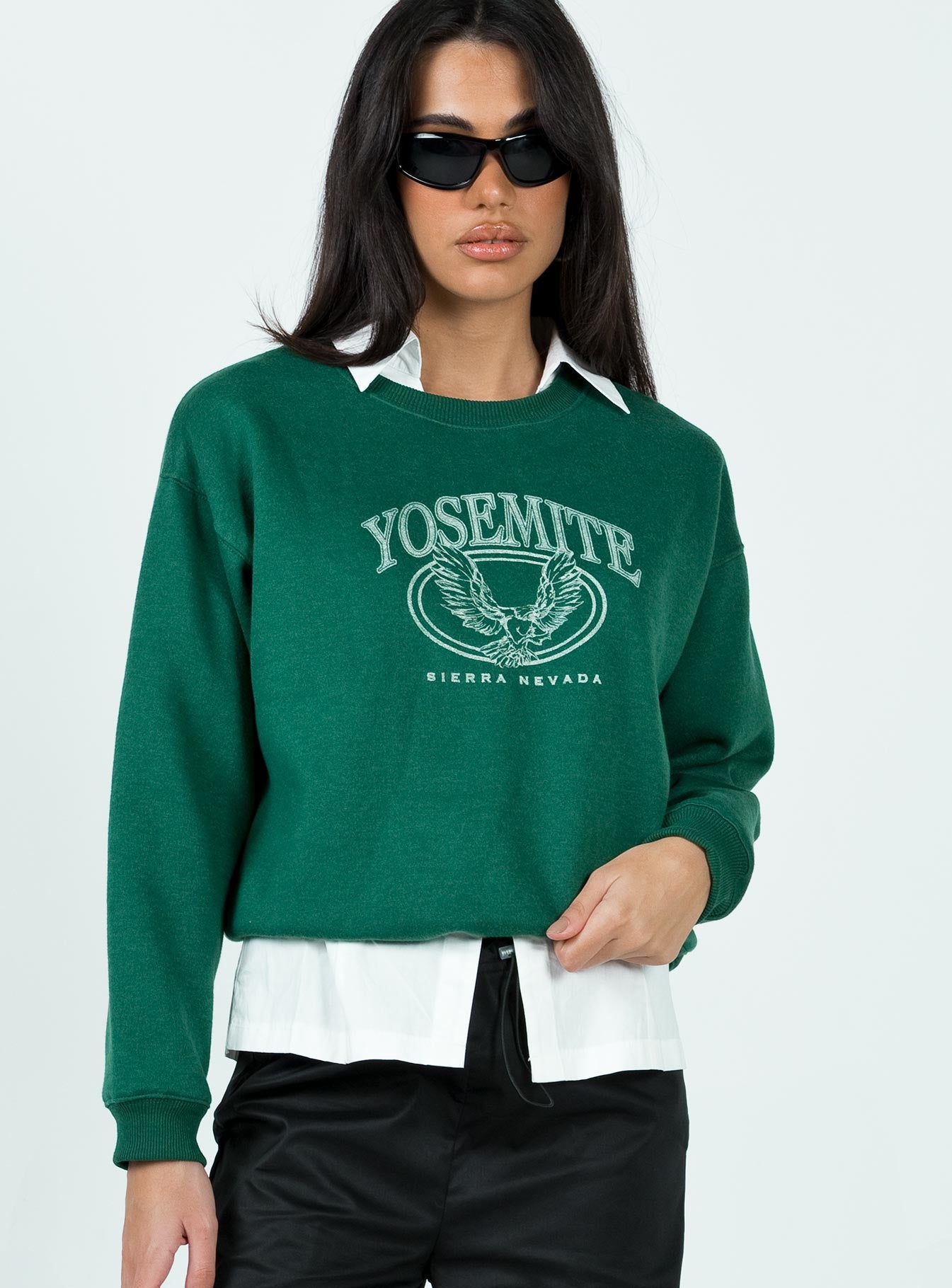Yosemite Oversized Crewneck Sweatshirt Green - Image 2