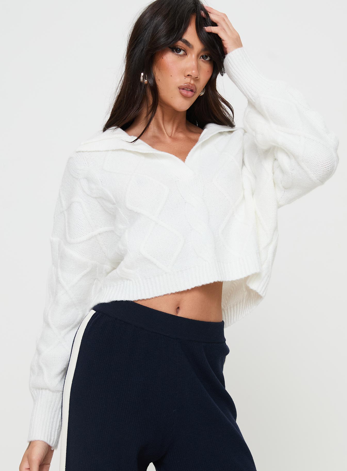 Ruthee Cable Knit Sweater Winter White - Image 2