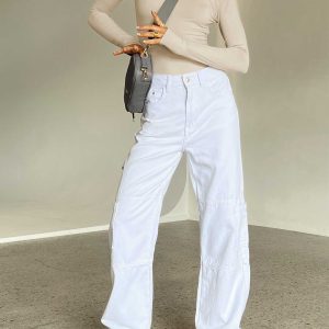 Saffie Wide Leg Jeans White Denim