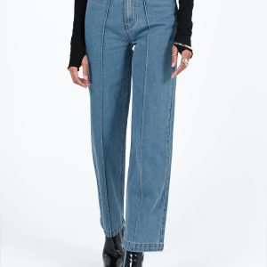 Booran Wide Leg Mid Wash Denim Jean