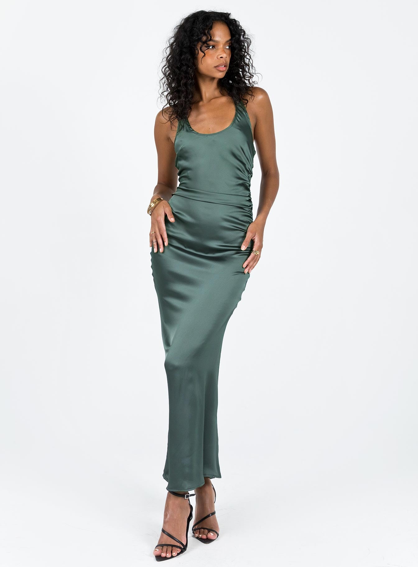 Kodiak Halter Maxi Dress Green - Image 2