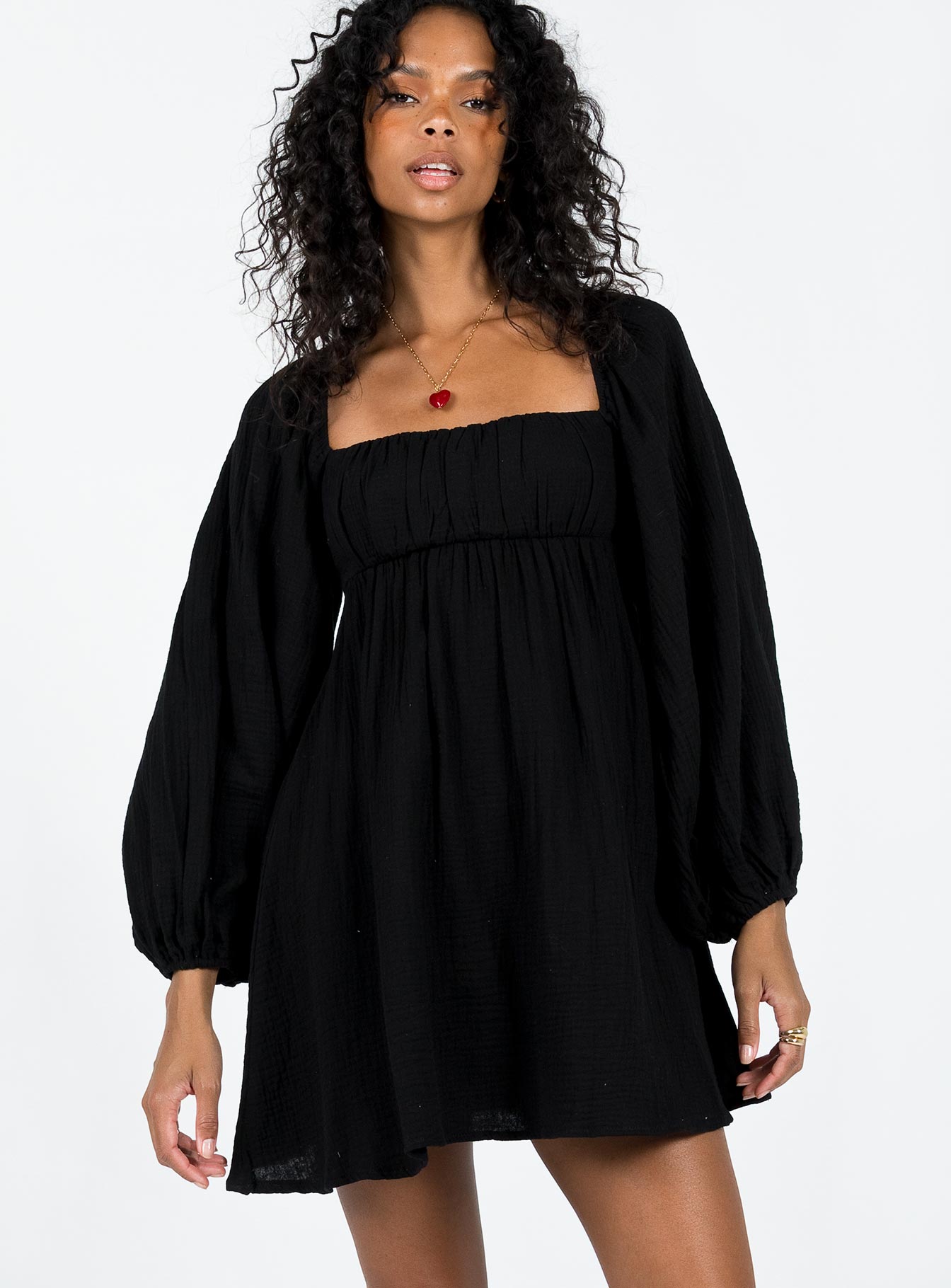 Let's Dance Mini Long Sleeve Dress Black - Image 2
